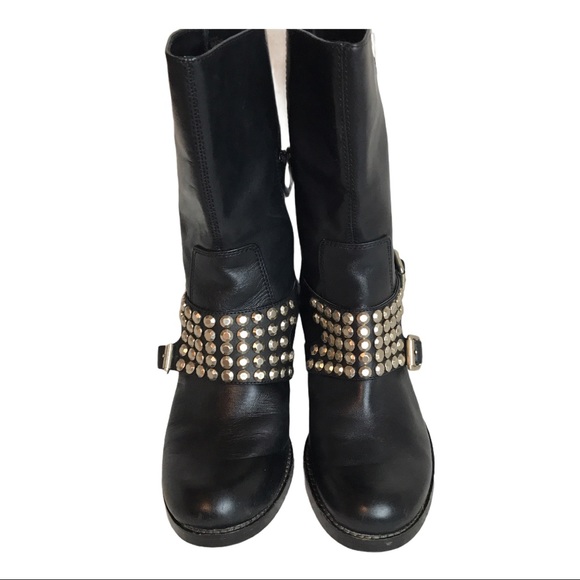 BCBGeneration Halen Black Stud Buckle Zipper Boot - Picture 9 of 12
